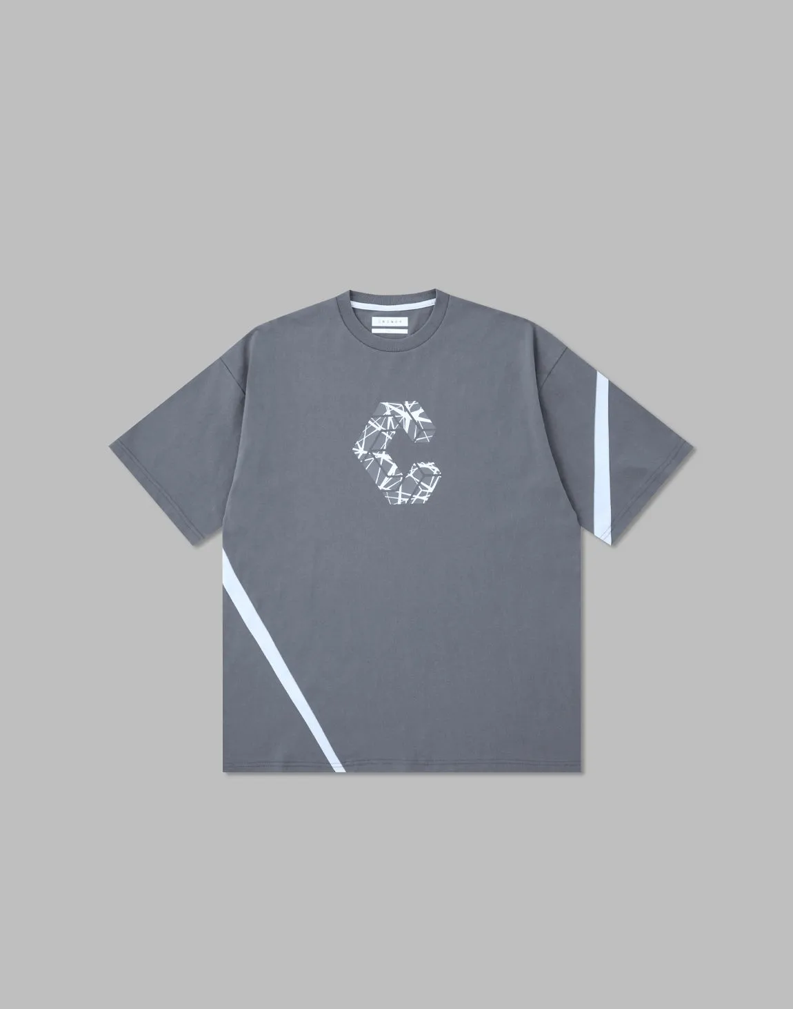 CRONOS GEOMETRIC LOGO OVERSAIZE T-SHIRTS【GRAY】