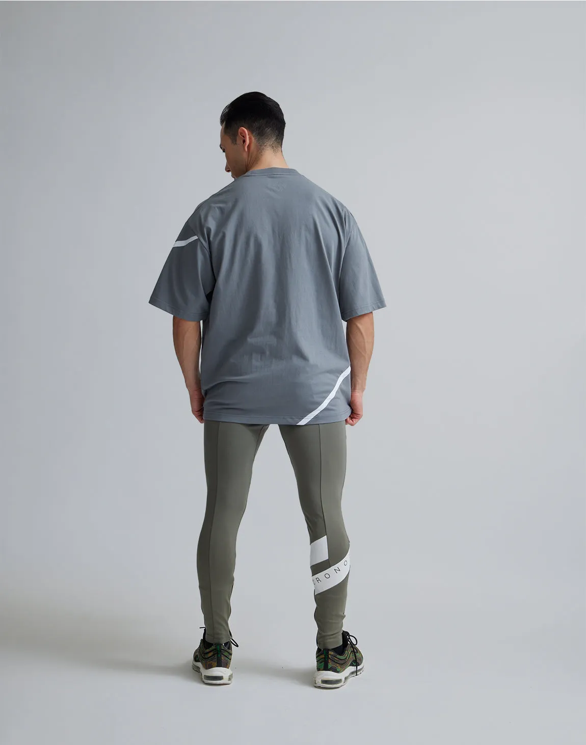 CRONOS GEOMETRIC LOGO OVERSAIZE T-SHIRTS【GRAY】