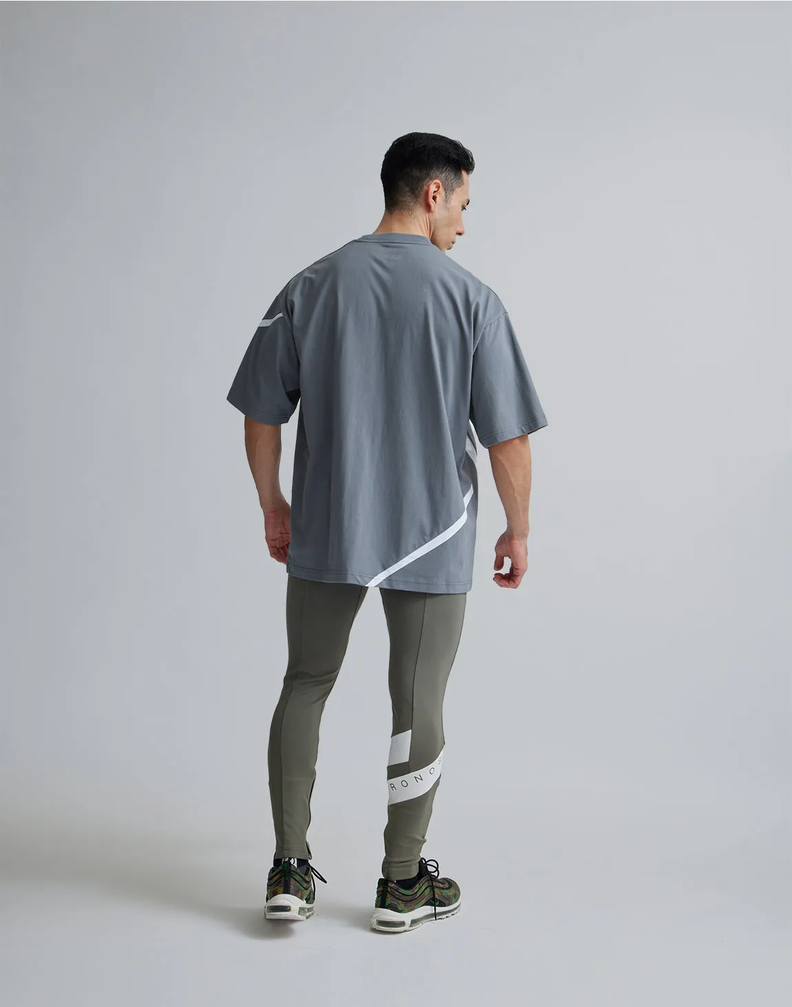 CRONOS GEOMETRIC LOGO OVERSAIZE T-SHIRTS【GRAY】