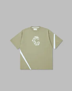 CRONOS GEOMETRIC LOGO OVERSAIZE T-SHIRTS【MOS.GREEN】