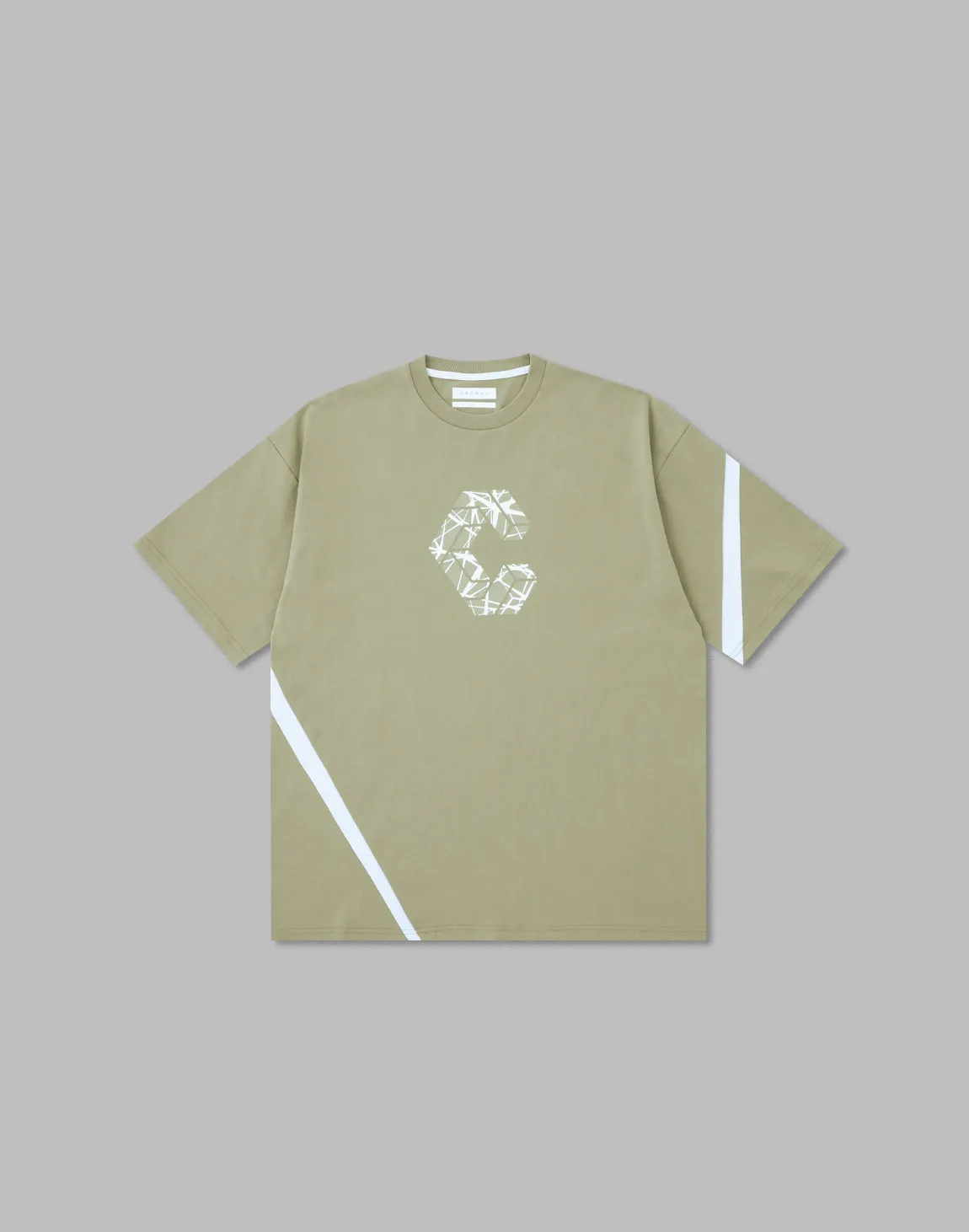 CRONOS GEOMETRIC LOGO OVERSAIZE T-SHIRTS【MOS.GREEN】