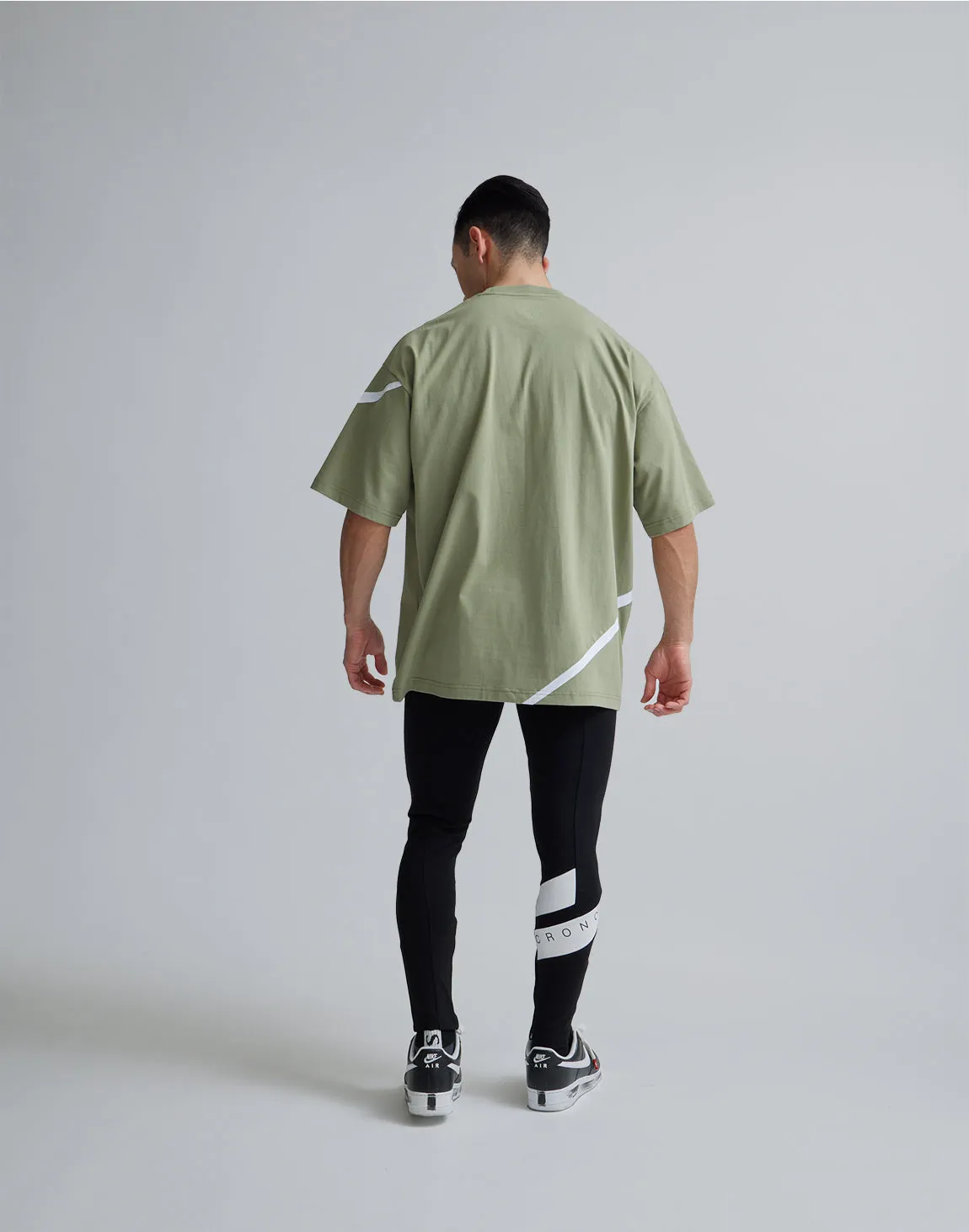 CRONOS GEOMETRIC LOGO OVERSAIZE T-SHIRTS【MOS.GREEN】