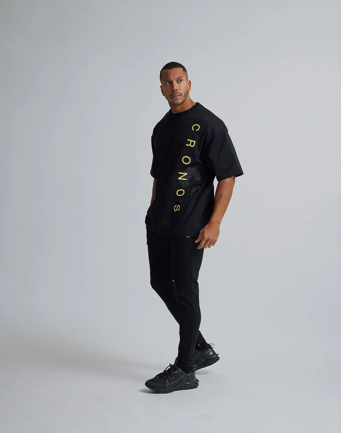 CRONOS LOGO OVERSIZE T-SHIRTS【BLACK×YELLOW】