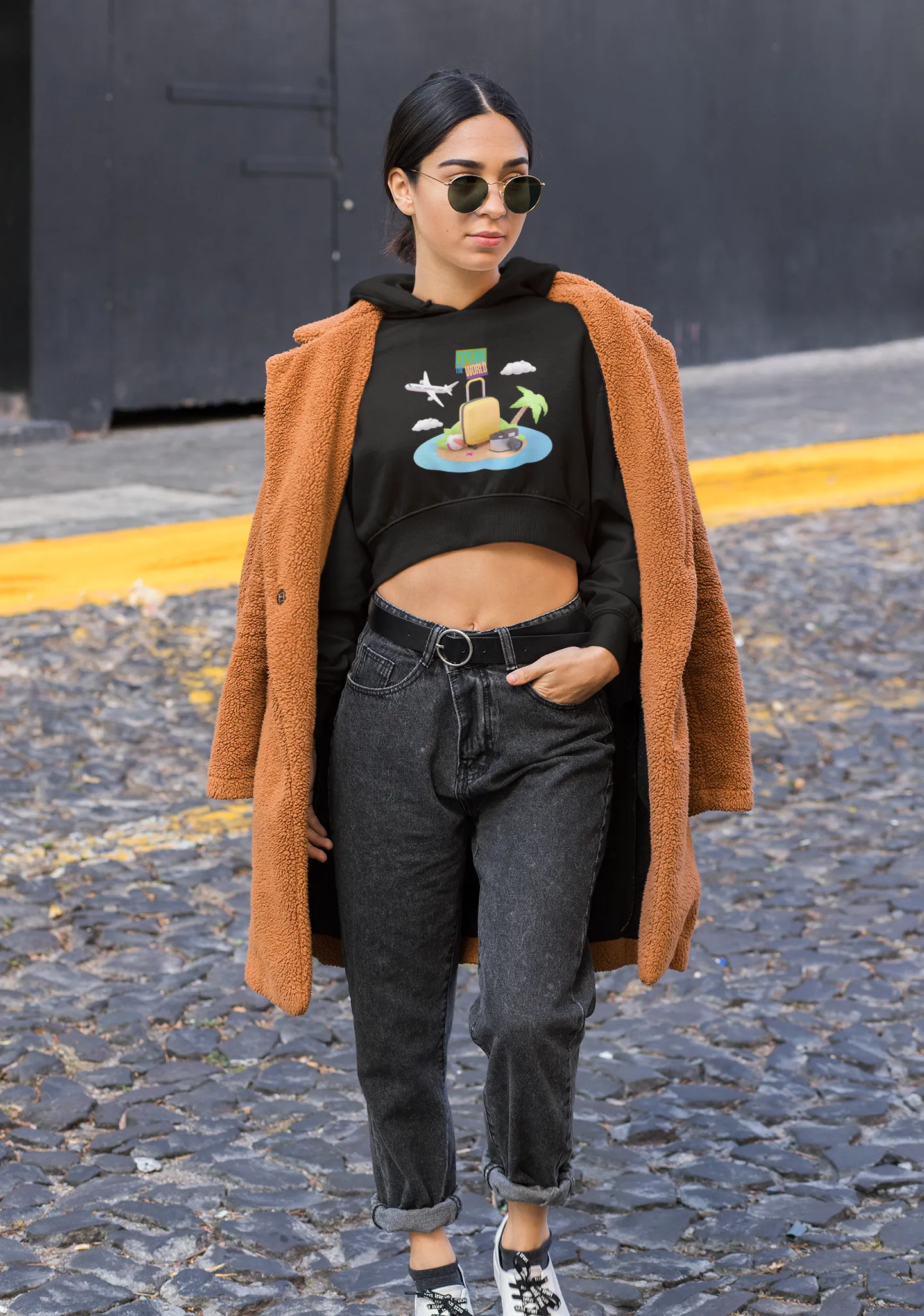 Crop Hoodies - Explore the World Women