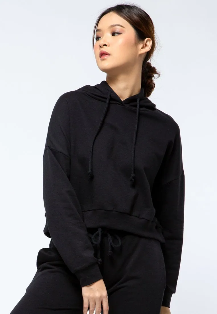 Crop Sweatshirt with Hoodies