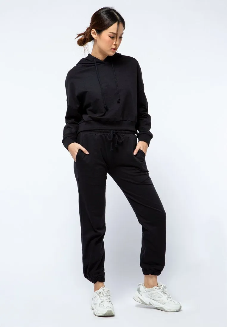 Crop Sweatshirt with Hoodies
