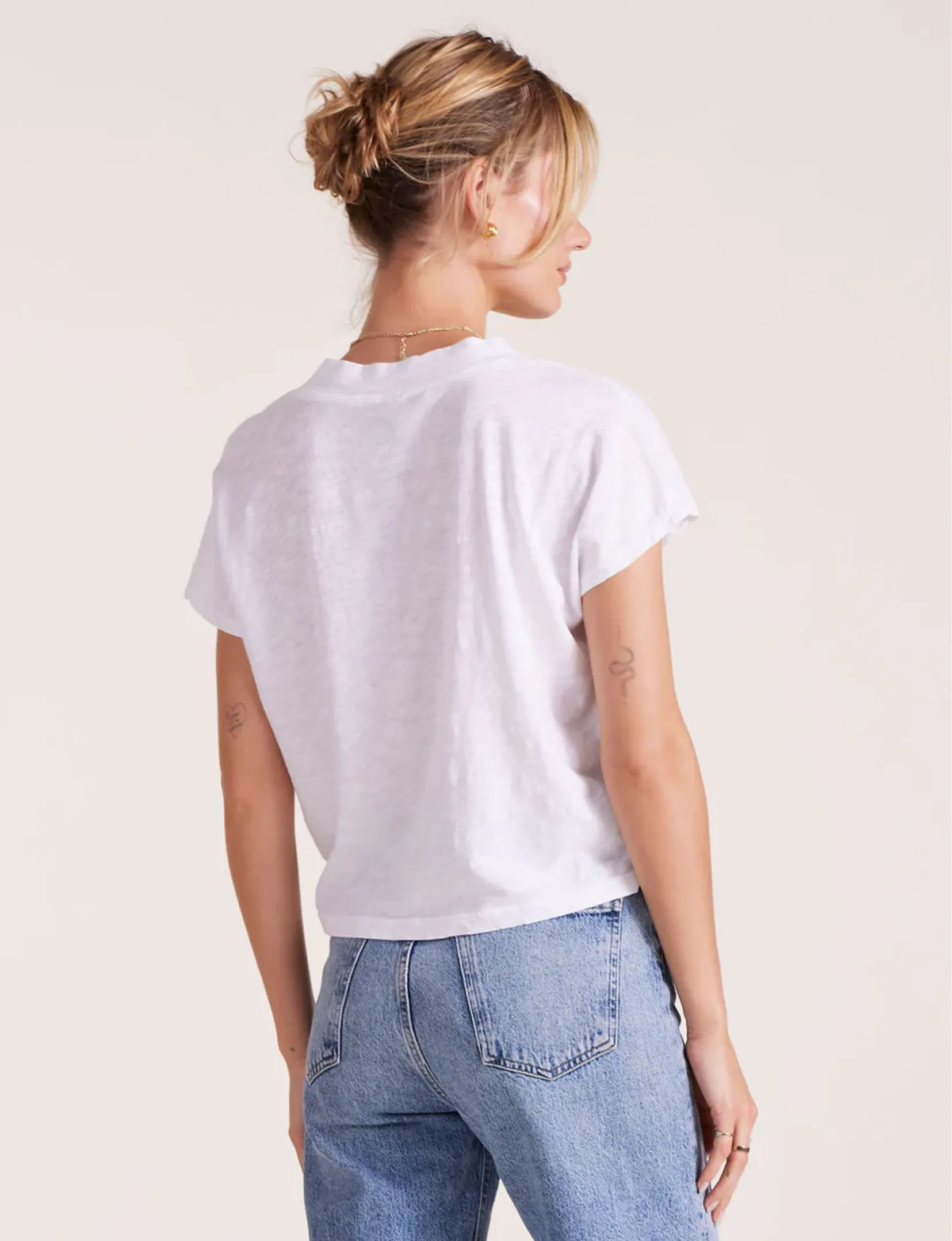 Cropped Dolman Tee, White