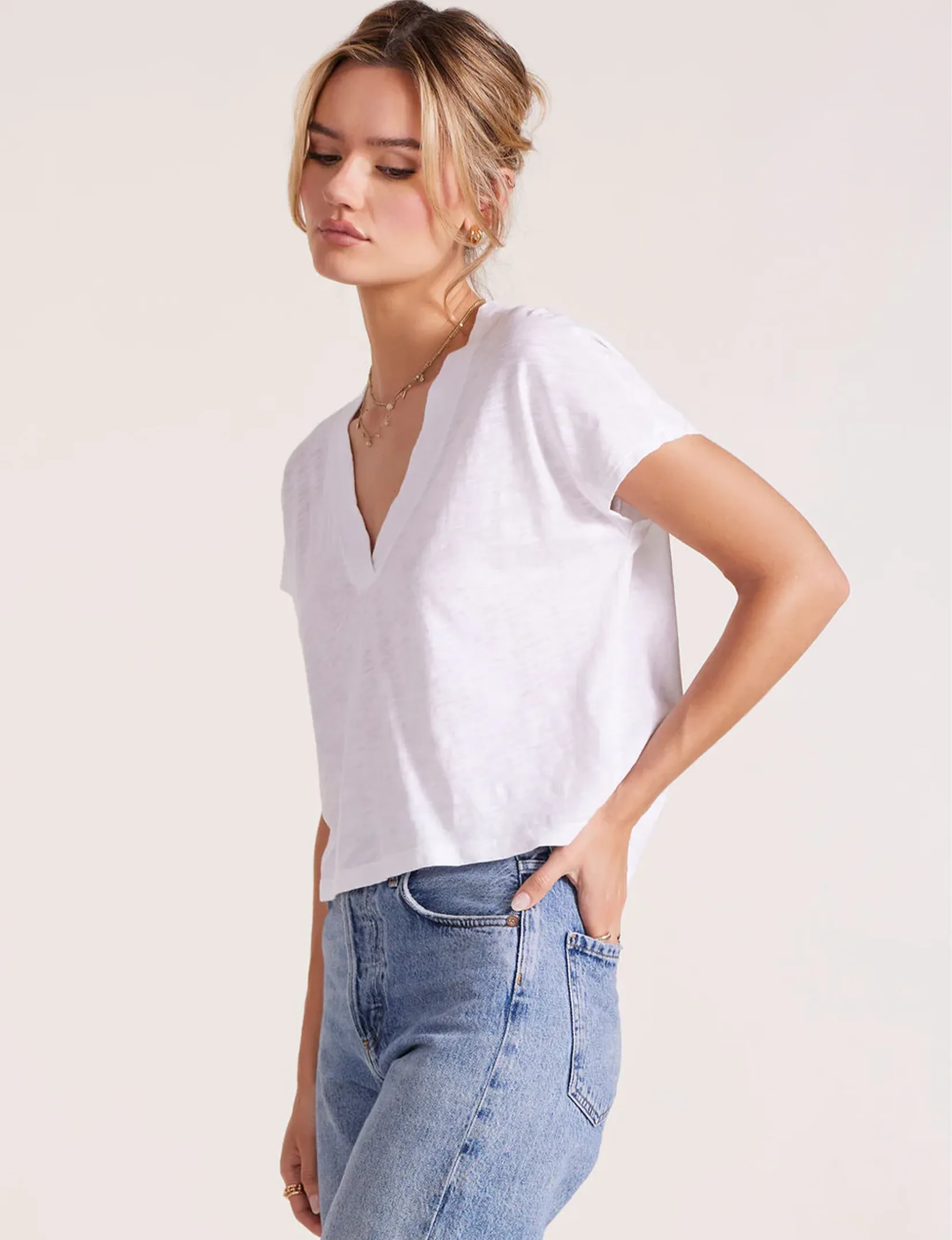 Cropped Dolman Tee, White