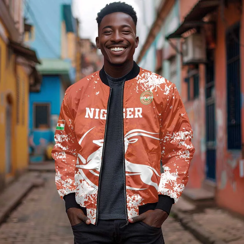 Custom Afro Niger Football Bomber Jacket We Are Champions LT15