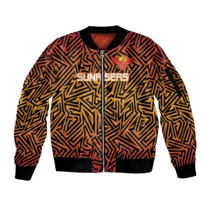 Custom Afro South Africa Cricket Sleeve Zip Bomber Jacket Eastern Cape - Go Sunrisers LT15