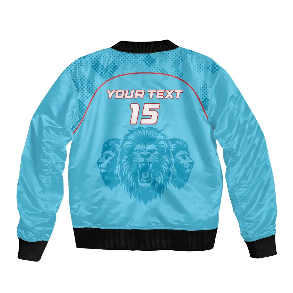 Custom Afro South Africa Cricket Sleeve Zip Bomber Jacket Roar Saam More - This Is Pretoria LT15