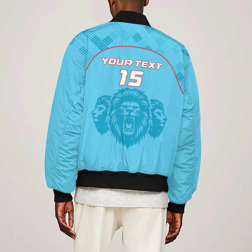 Custom Afro South Africa Cricket Sleeve Zip Bomber Jacket Roar Saam More - This Is Pretoria LT15