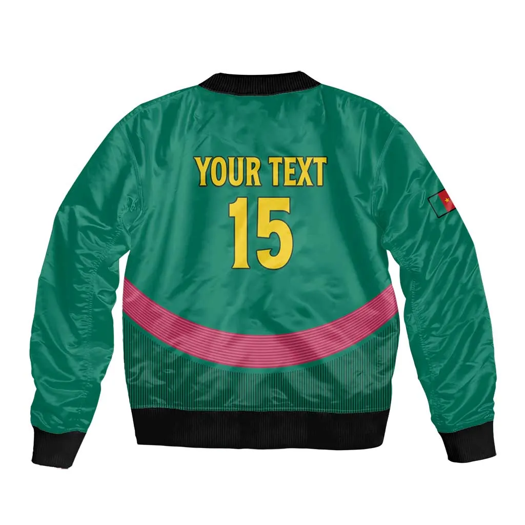 Custom Cameroun Football Bomber Jacket Allez les Lions LT15