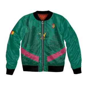 Custom Cameroun Football Bomber Jacket Allez les Lions LT15