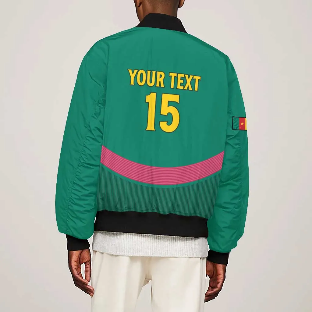 Custom Cameroun Football Bomber Jacket Allez les Lions LT15