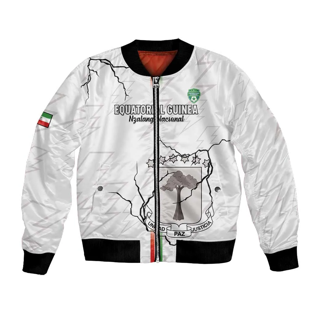 Custom Equatorial Guinea Football Bomber Jacket Go Champions - White Version LT15