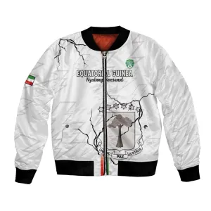 Custom Equatorial Guinea Football Bomber Jacket Go Champions - White Version LT15