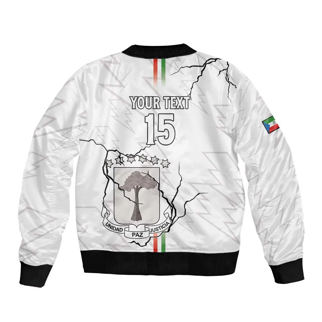 Custom Equatorial Guinea Football Bomber Jacket Go Champions - White Version LT15