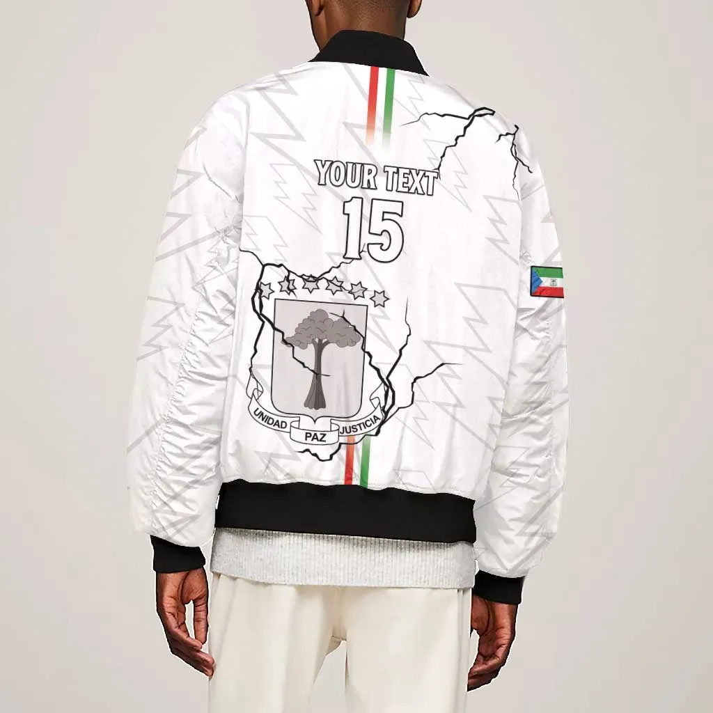 Custom Equatorial Guinea Football Bomber Jacket Go Champions - White Version LT15