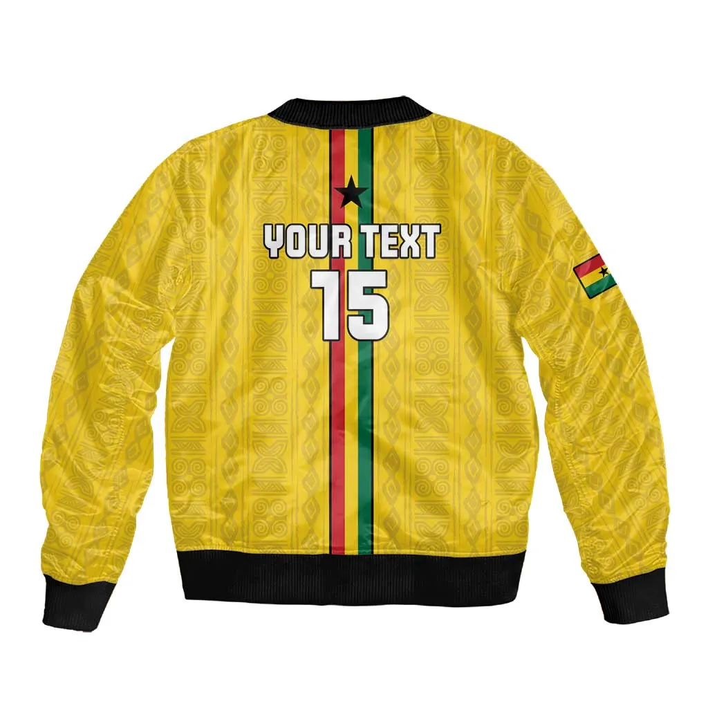 Custom Ghana Football Sleeve Zip Bomber Jacket We Are Champions LT15