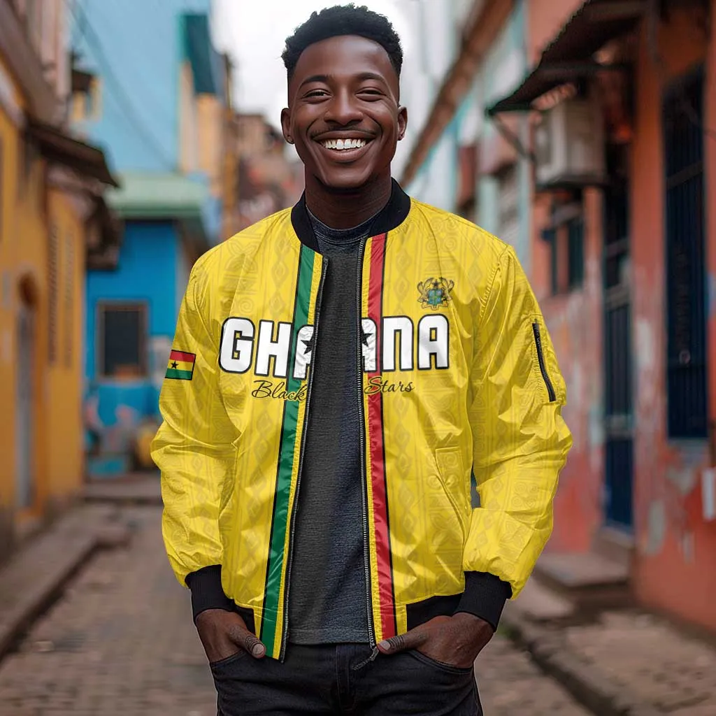 Custom Ghana Football Sleeve Zip Bomber Jacket We Are Champions LT15