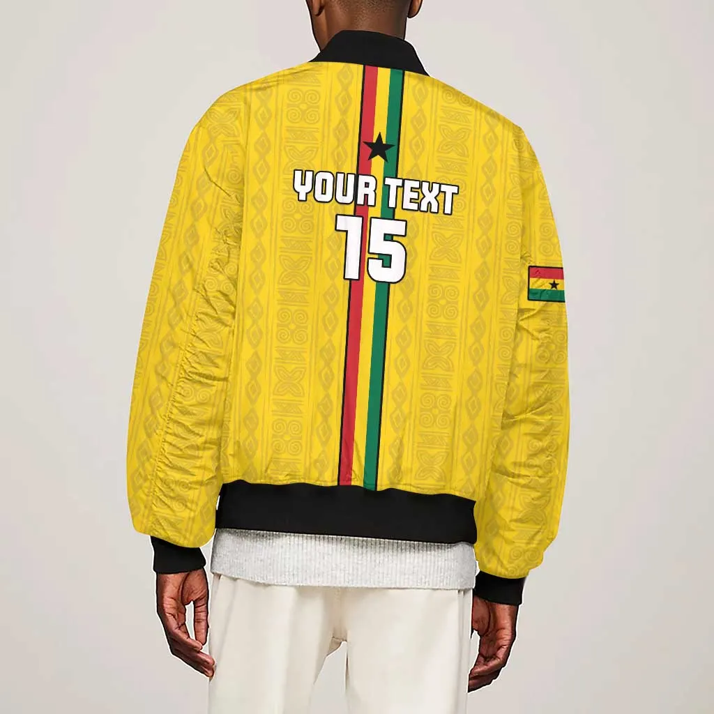 Custom Ghana Football Sleeve Zip Bomber Jacket We Are Champions LT15
