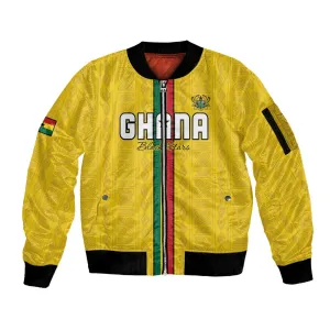 Custom Ghana Football Sleeve Zip Bomber Jacket We Are Champions LT15