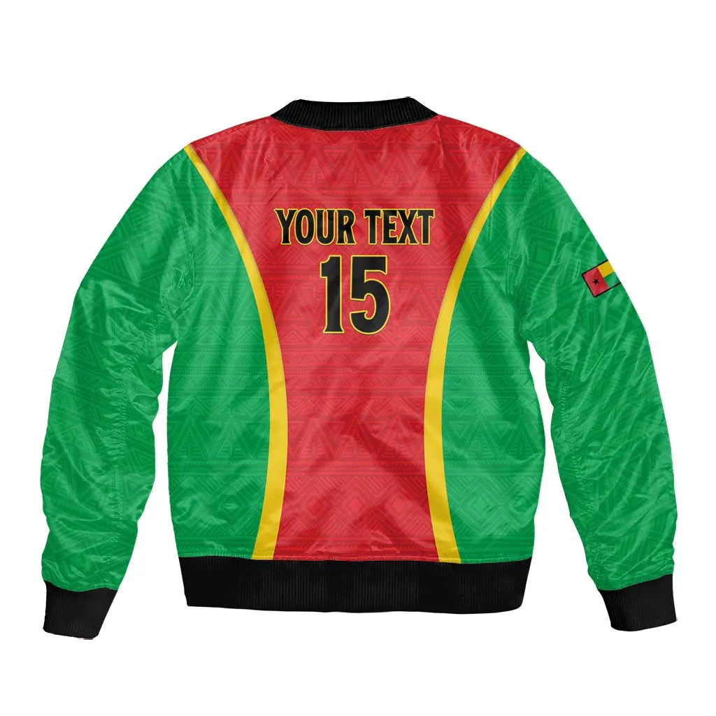 Custom Guinea-Bissau Football Bomber Jacket Go Djurtus Go LT15