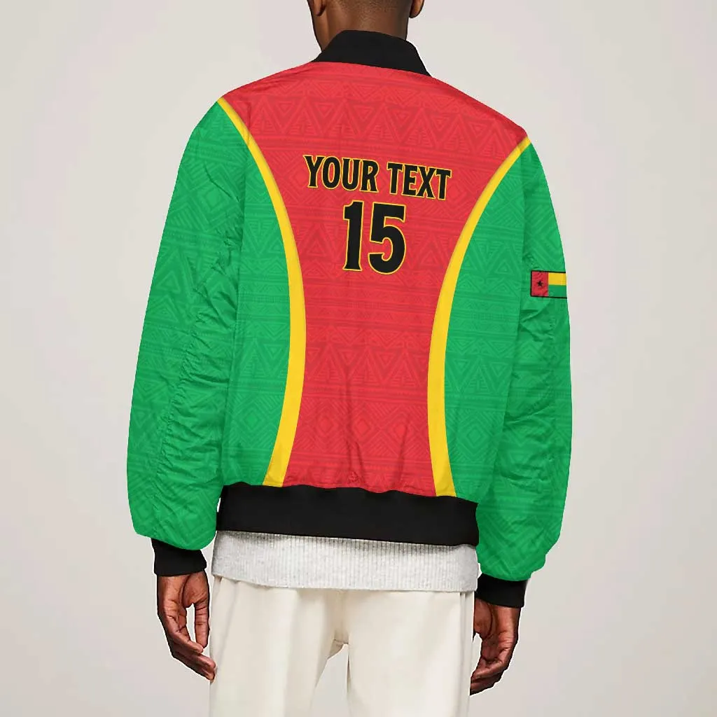 Custom Guinea-Bissau Football Bomber Jacket Go Djurtus Go LT15