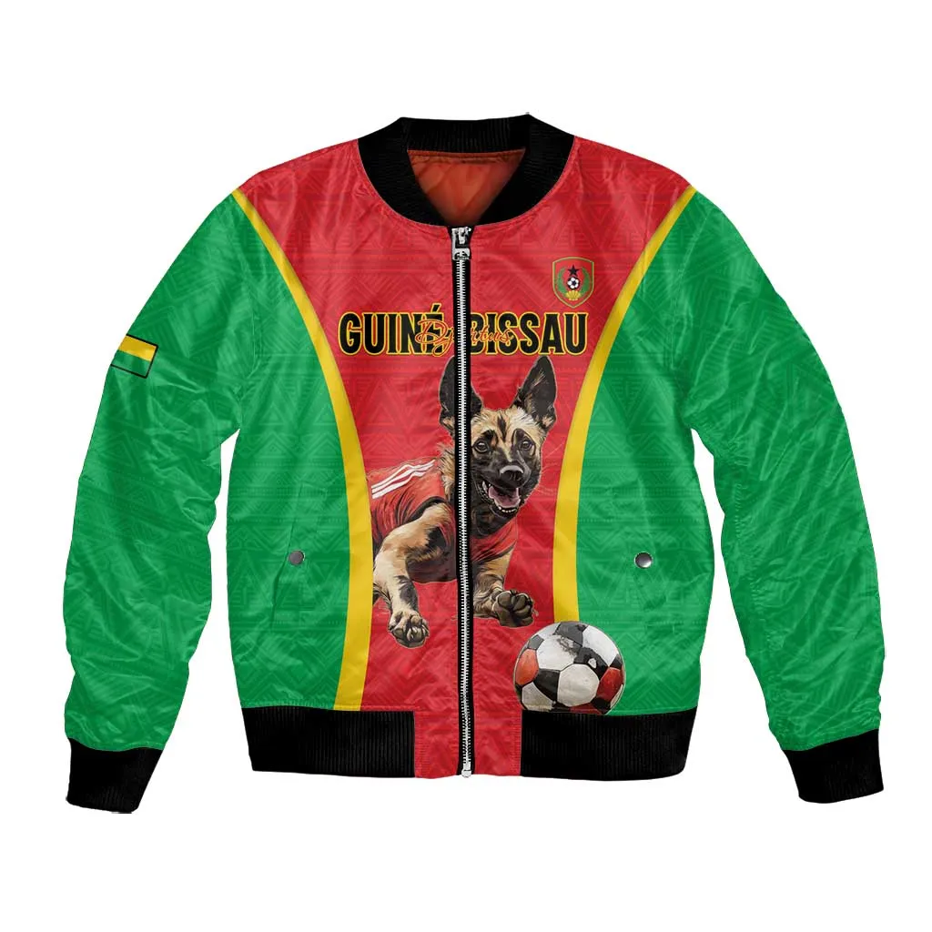 Custom Guinea-Bissau Football Bomber Jacket Go Djurtus Go LT15
