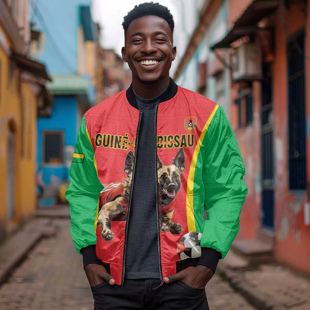 Custom Guinea-Bissau Football Bomber Jacket Go Djurtus Go LT15