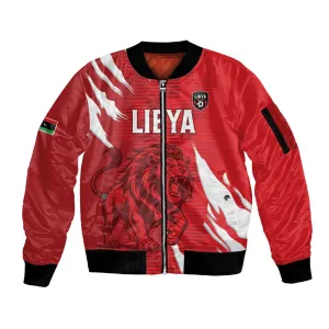 Custom Libya Football Sleeve Zip Bomber Jacket Yalla Libya LT15