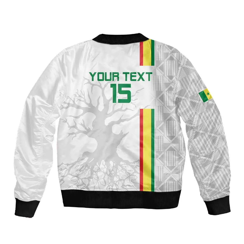 Custom Senegal Football Sleeve Zip Bomber Jacket We Are Champions LT15
