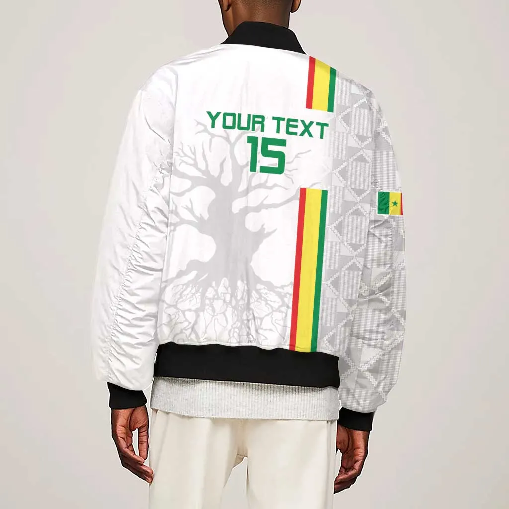 Custom Senegal Football Sleeve Zip Bomber Jacket We Are Champions LT15