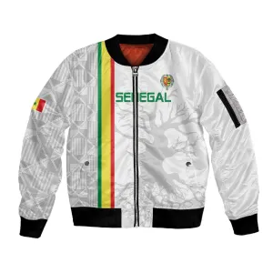Custom Senegal Football Sleeve Zip Bomber Jacket We Are Champions LT15