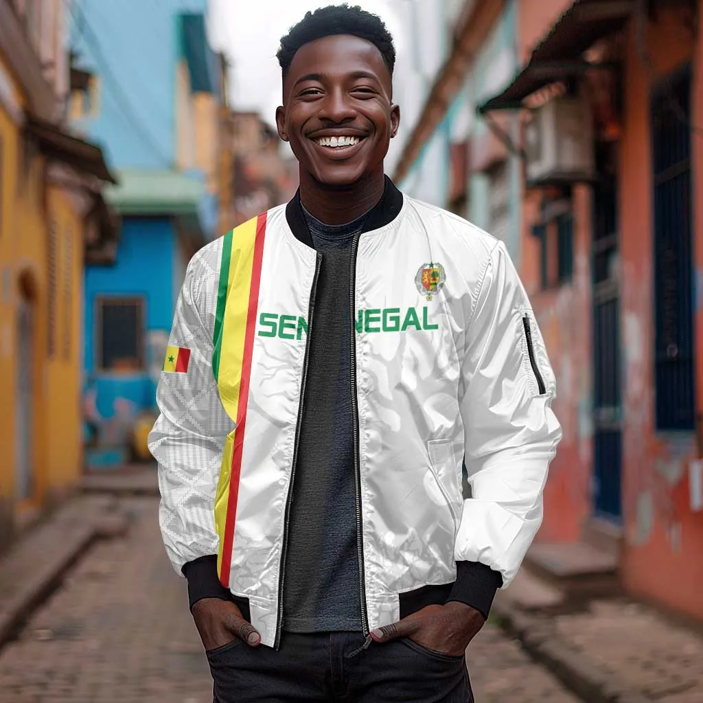 Custom Senegal Football Sleeve Zip Bomber Jacket We Are Champions LT15