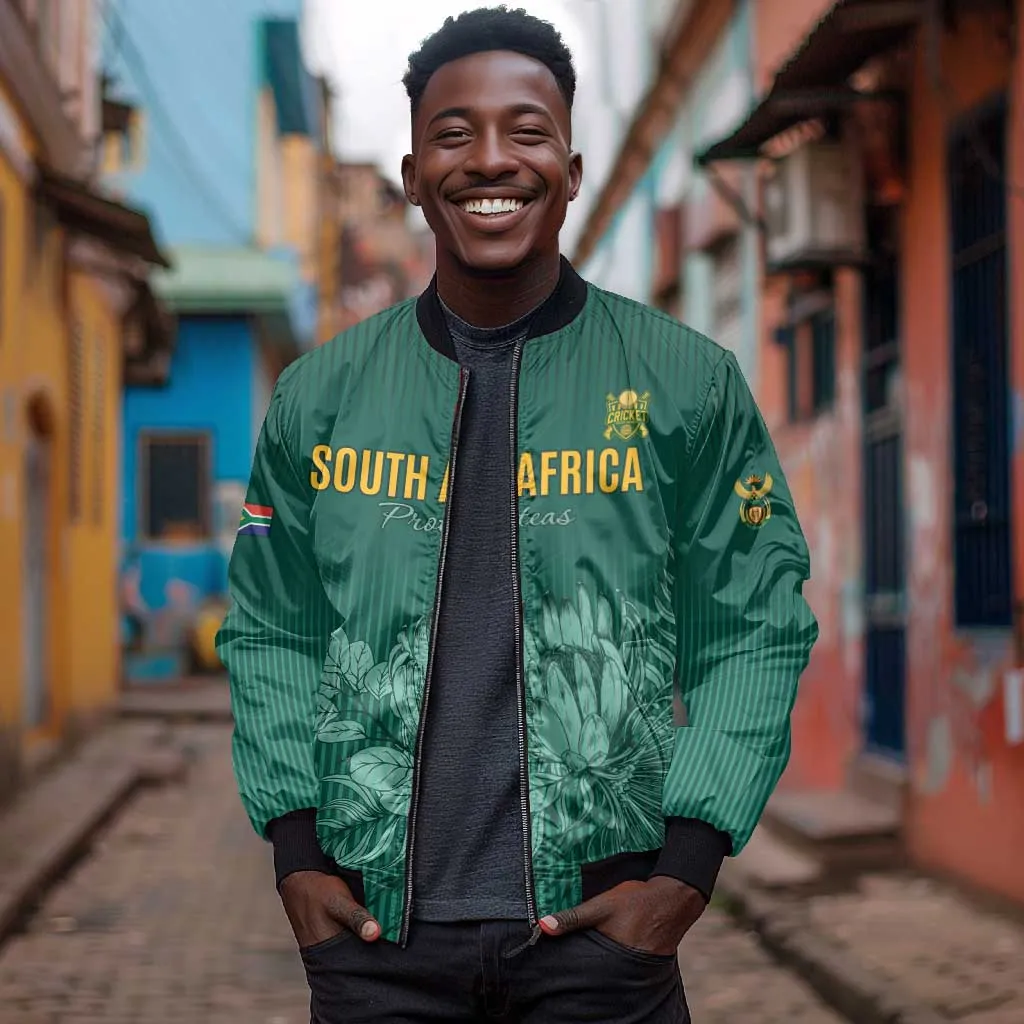 Custom South Africa Cricket Bomber Jacket Come On Proteas LT15