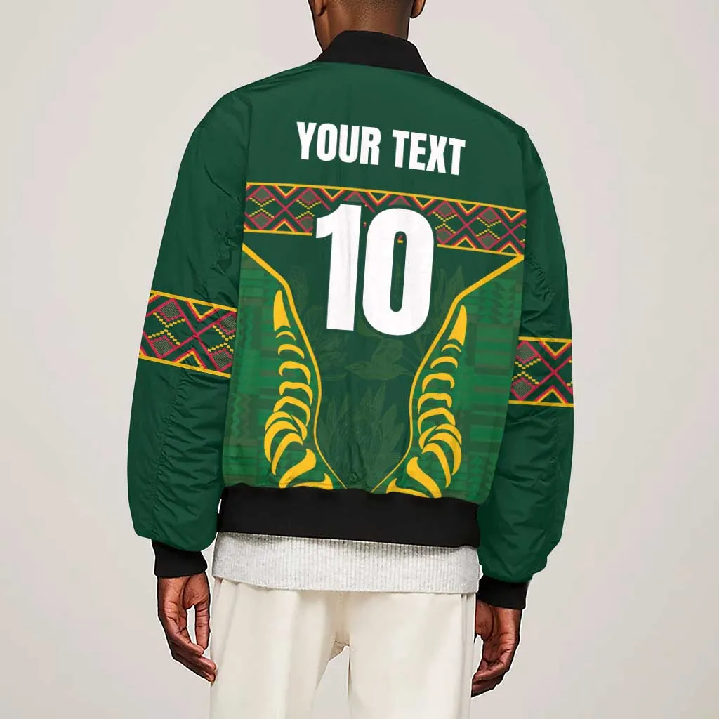 Custom South Africa Rugby Sleeve Zip Bomber Jacket Springboks Spirit and King Protea LT03