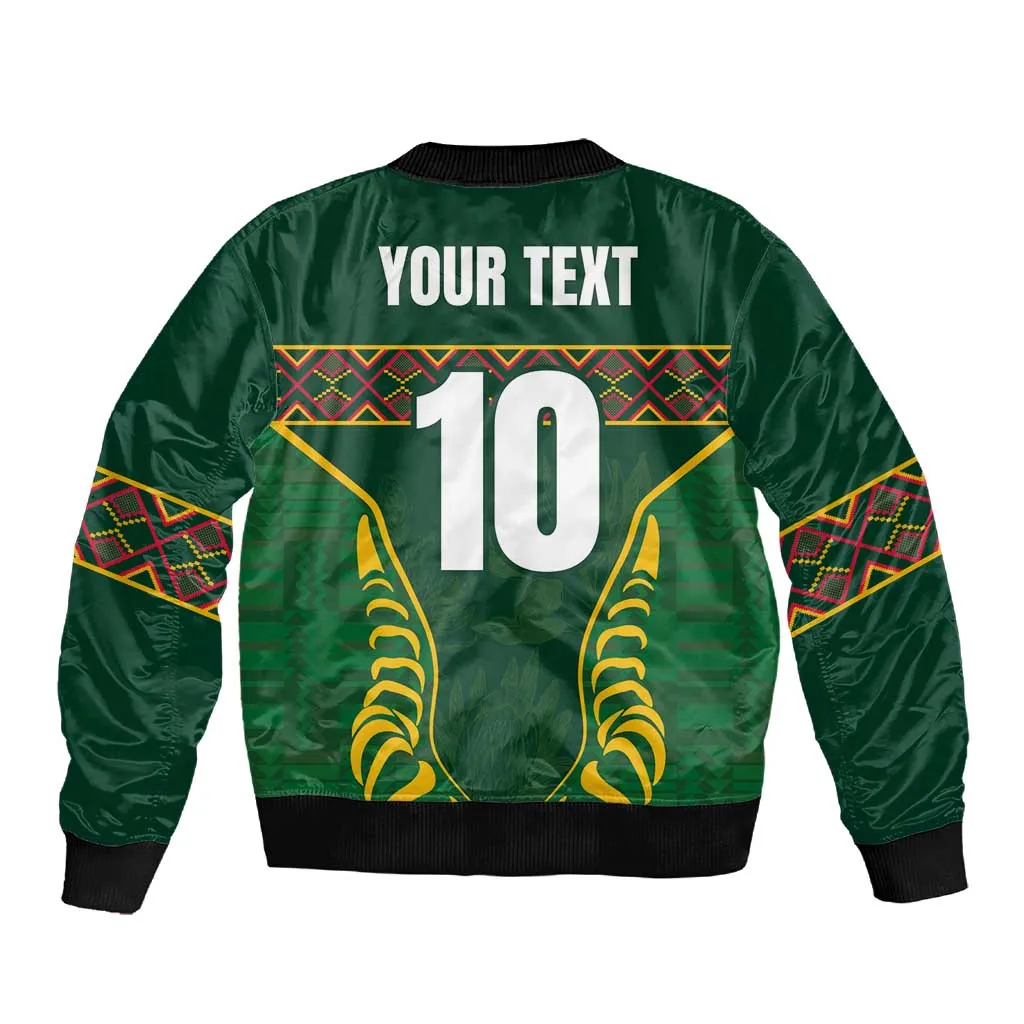 Custom South Africa Rugby Sleeve Zip Bomber Jacket Springboks Spirit and King Protea LT03