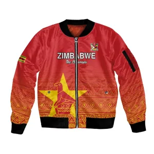 Custom Zimbabwe Cricket Sleeve Zip Bomber Jacket Go Champions LT15