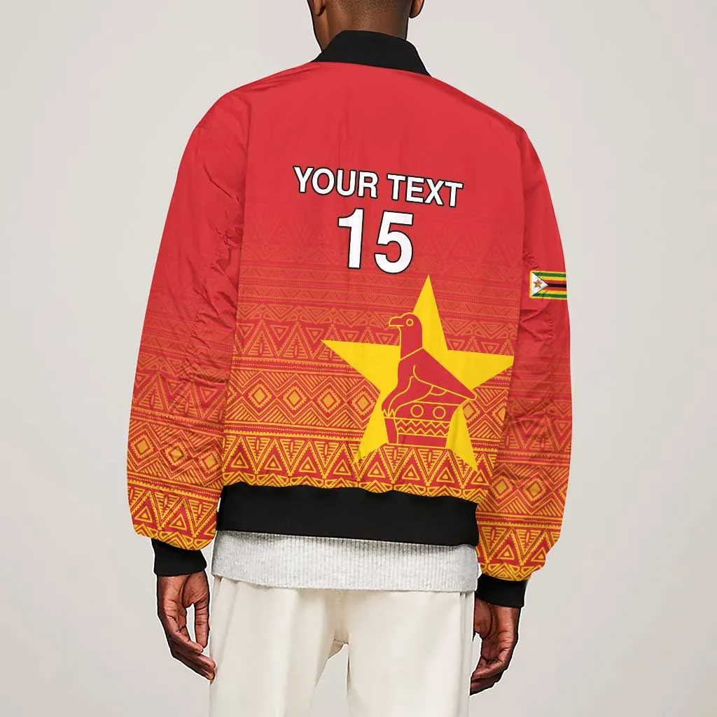 Custom Zimbabwe Cricket Sleeve Zip Bomber Jacket Go Champions LT15