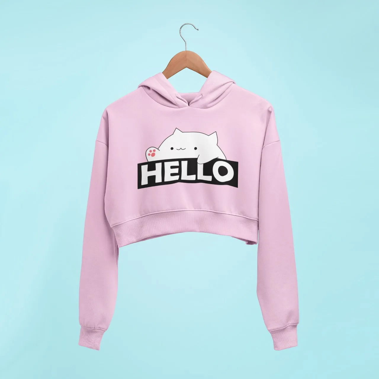 Cute Bongo Meme Crop Hoodie