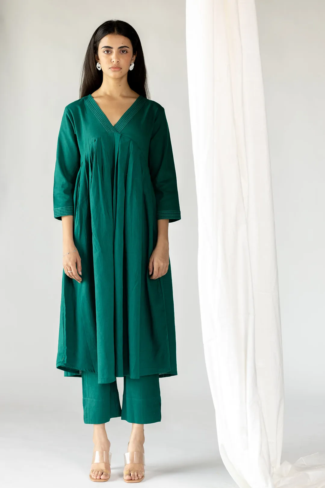 Dark teal kurta set
