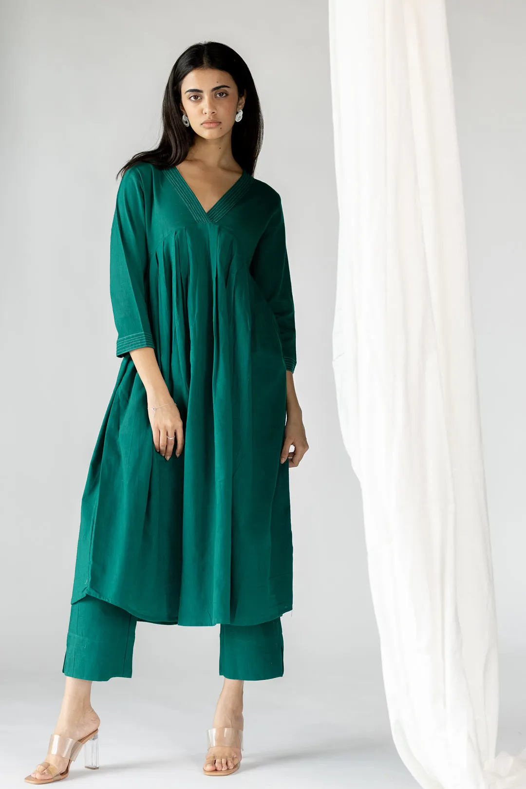 Dark teal kurta set