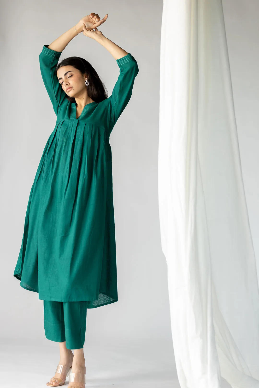 Dark teal kurta set
