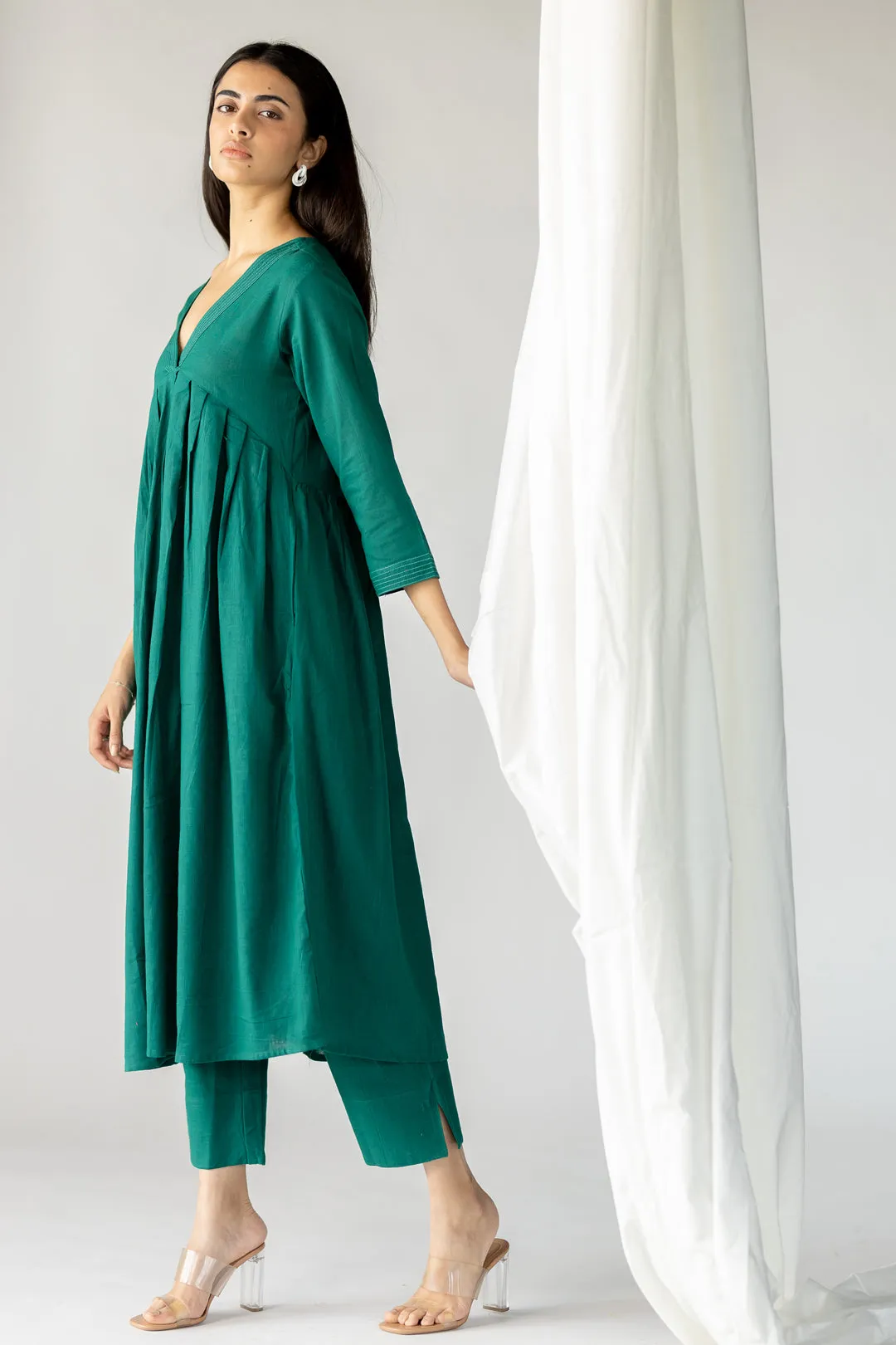Dark teal kurta set