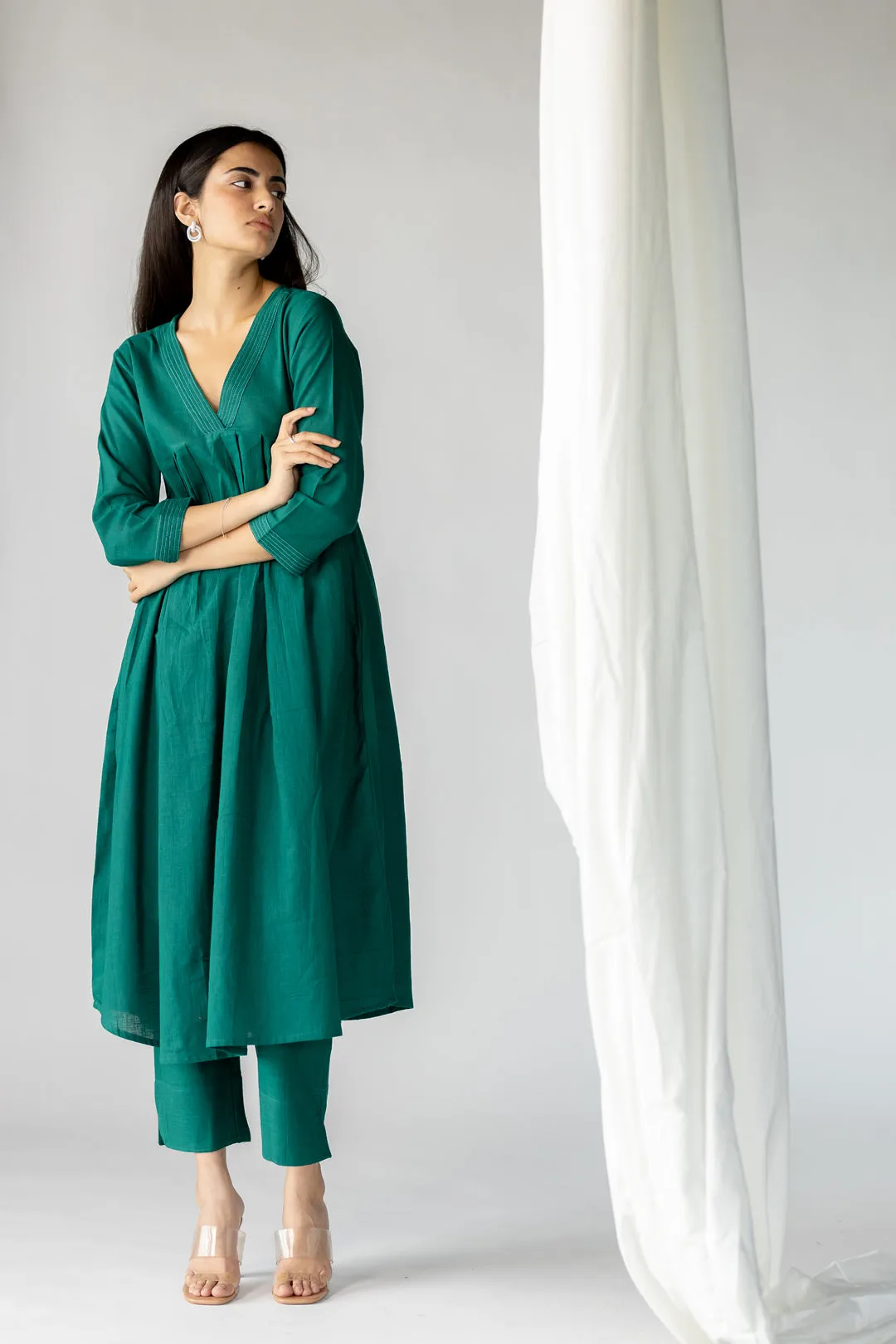 Dark teal kurta set