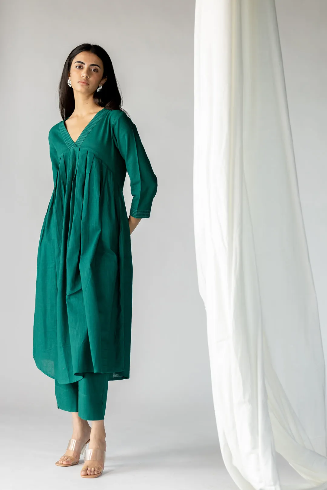 Dark teal kurta set