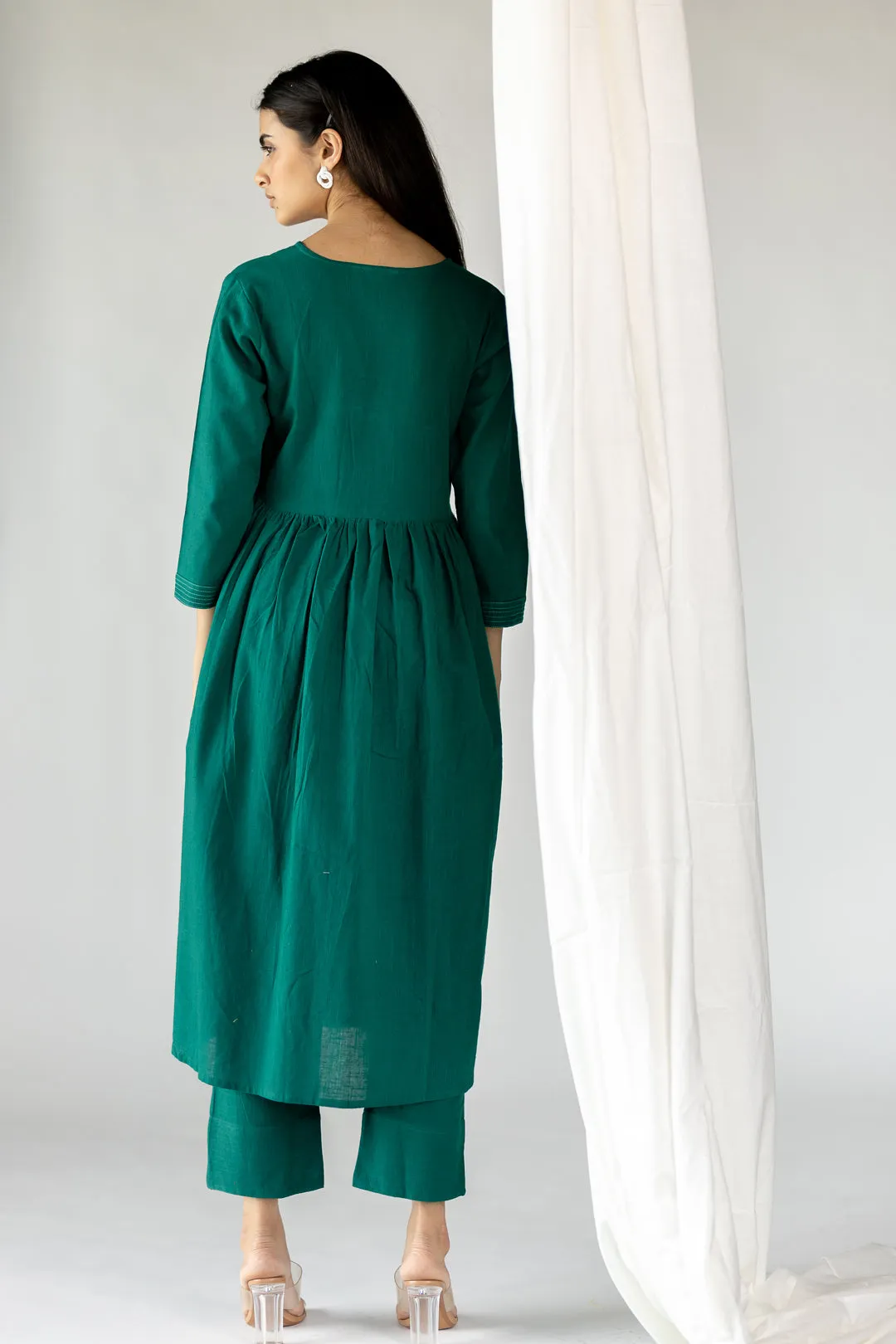 Dark teal kurta set