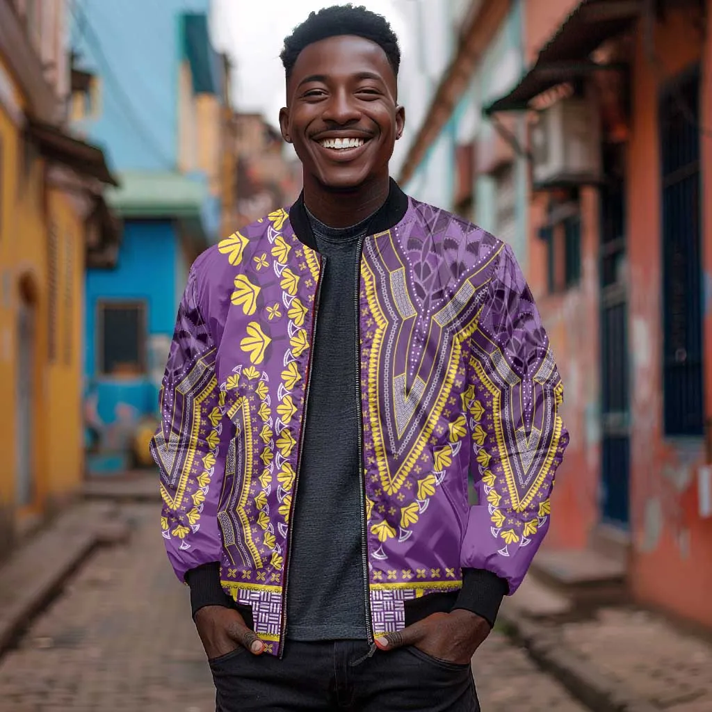 Dashiki Bomber Jacket Luxury Afro - Violet LT7